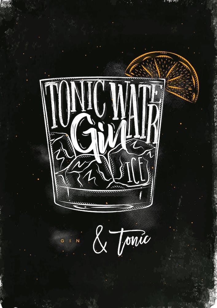 Gin and Tonic Chalk Cocktail