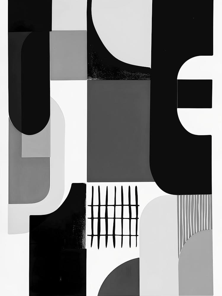 Abstract Black And White Painting 72