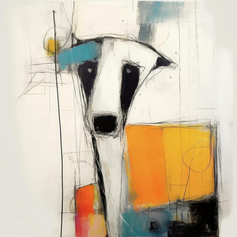 Conceptual Abstract Color Block Dog Portrait 39