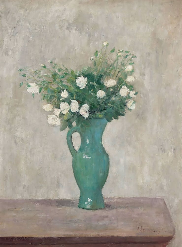 Vase Of White Roses