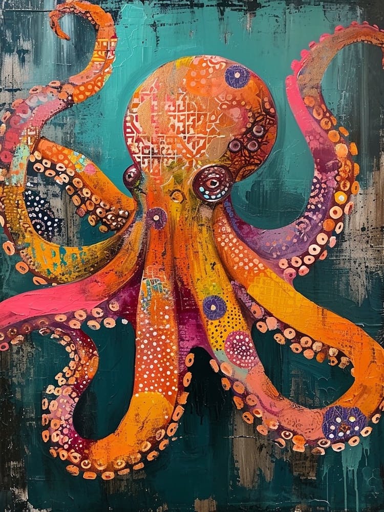 Kitsch Colourful Octopus 2