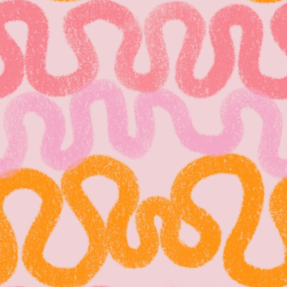 Pink And Orange Wavy Pattern