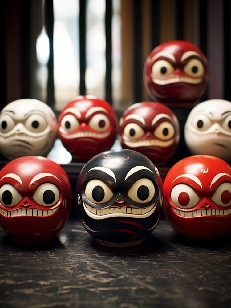 Daruma Dolls Japanese Illustration 4