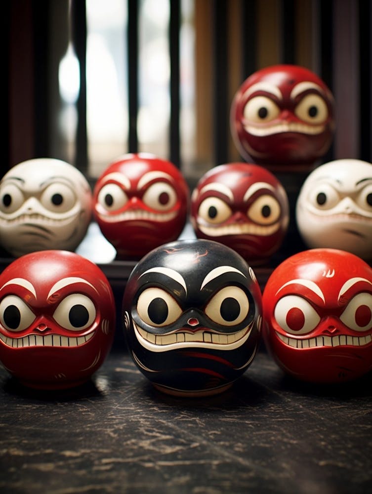 Daruma Dolls Japanese Illustration 4