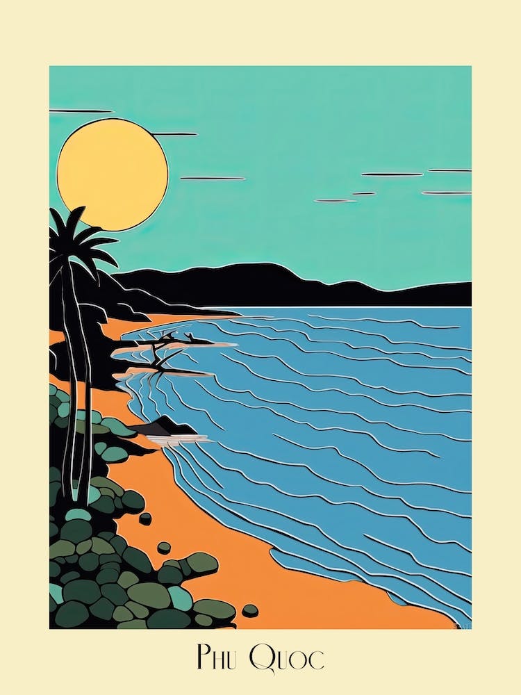 Poster im minimalistischen Designstil von Phu Quoc, Vietnam 2