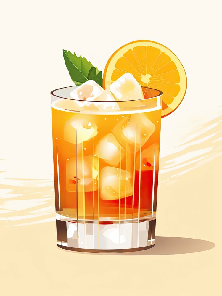 Illustration Mai Tai Floral Infusion Cocktail 4
