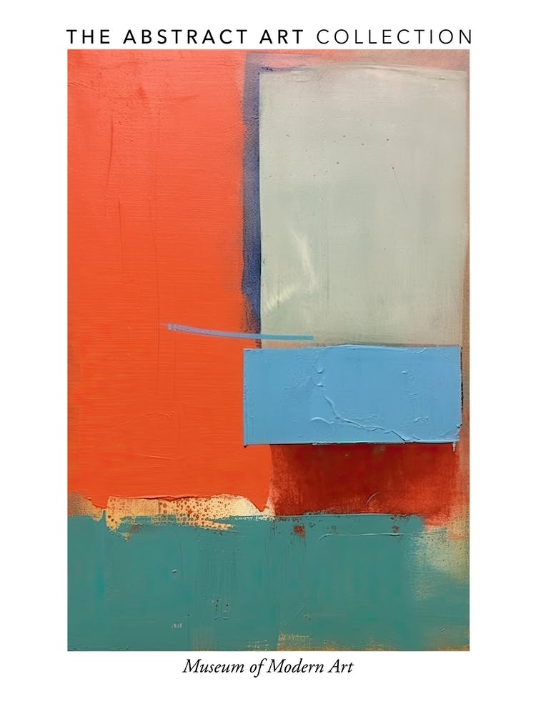 Red And Blue Abstract Painting 5 Exhibition Poster