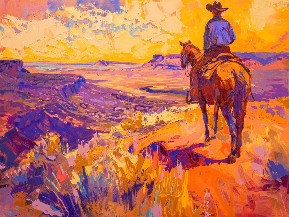 Cowboy Painting Chihuahuan Desert 4
