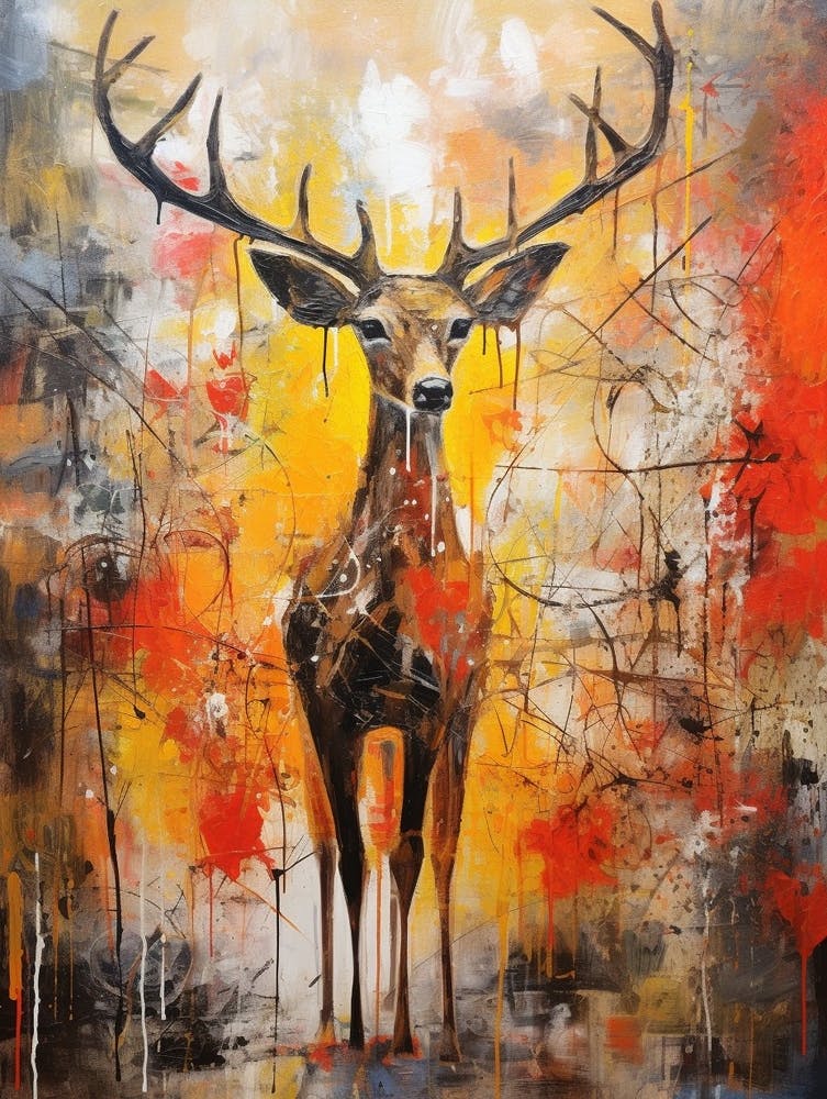 Deer Abstract Expressionism 4
