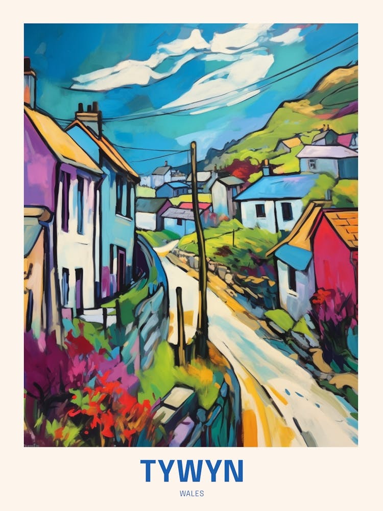 Tywyn Wales 4 Uk Travel Poster