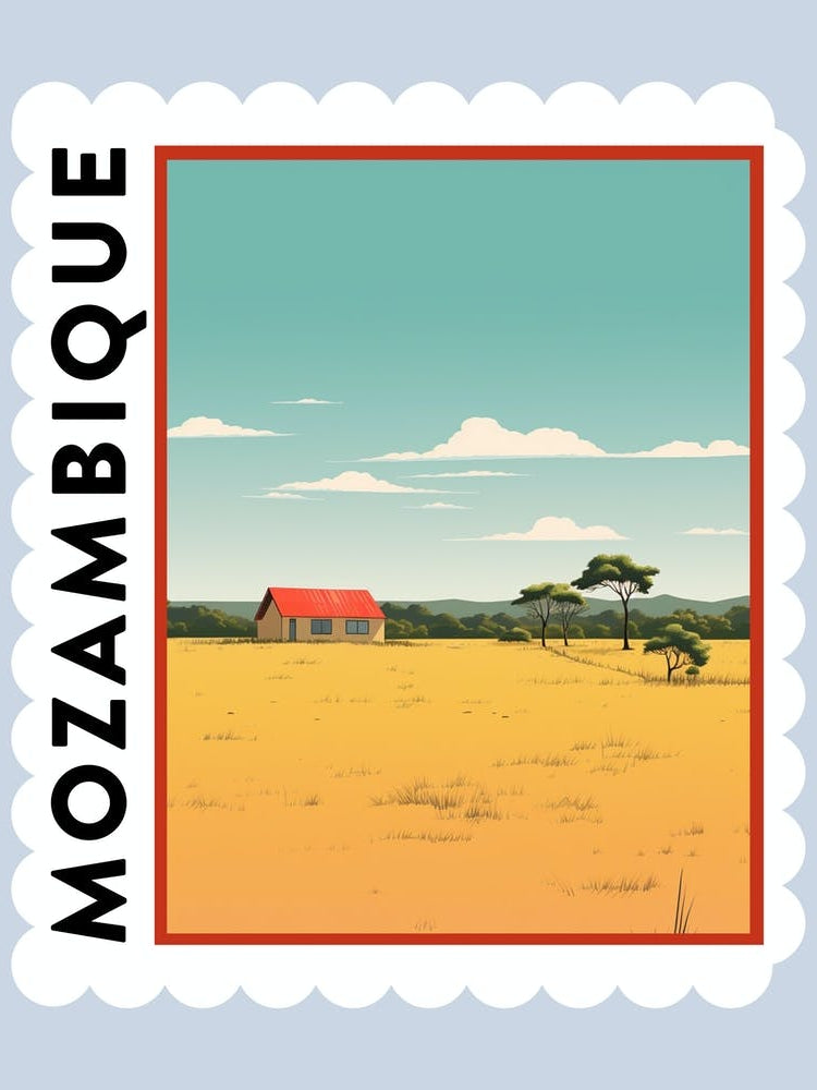 Mozambique Travel Stamp Poster