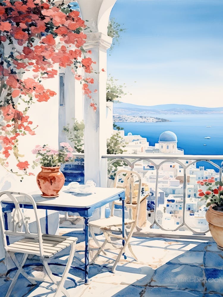 Mykonos Summer Watercolour 2