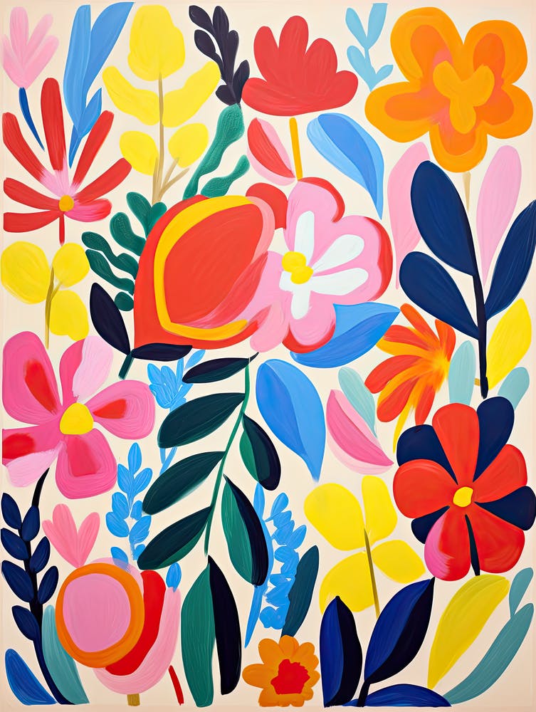 Blumen 40, im Matisse-Stil, Florale Textur