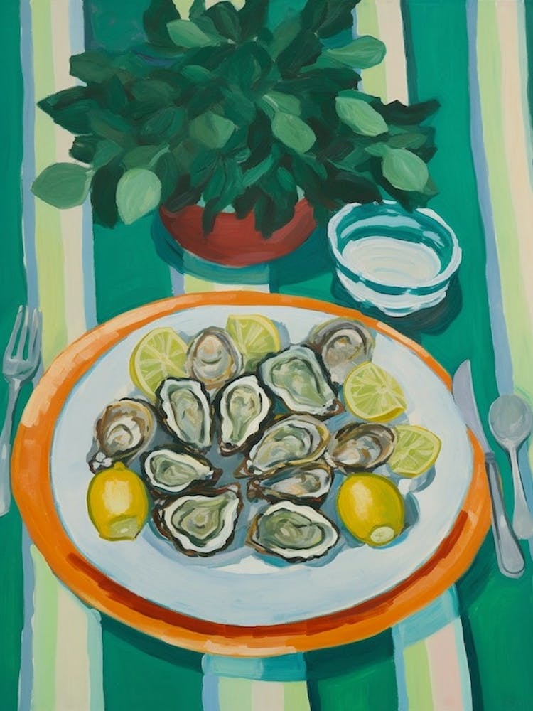 Oysters 3 Italian Still Life Painting