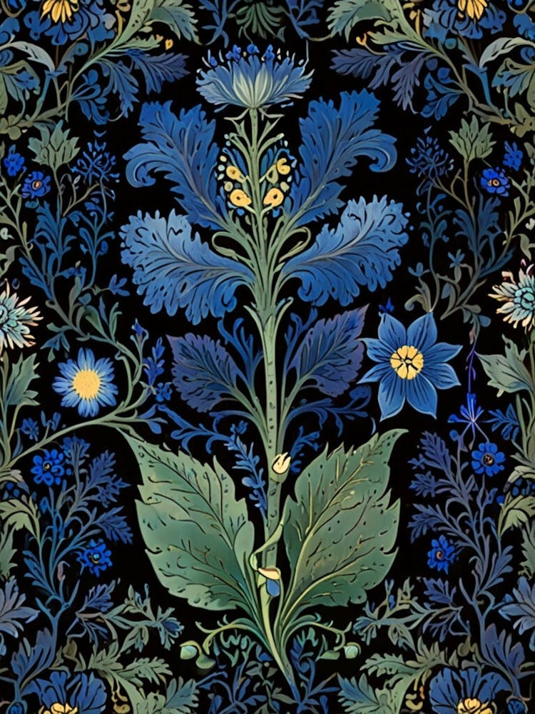 William Morris Blue Flower 1