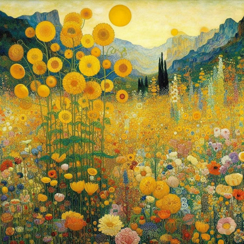 gustav klimt yellow flower garden 2