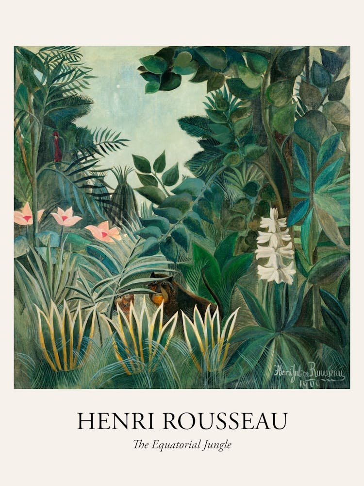 The Equatorial Jungle, Henri Rousseau Poster