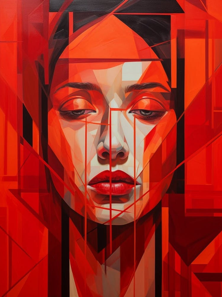 Abstract Geometric Lady Portrait 6