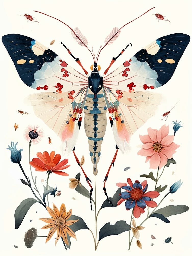 Illustration d'Insecte Coloré Katydid 10