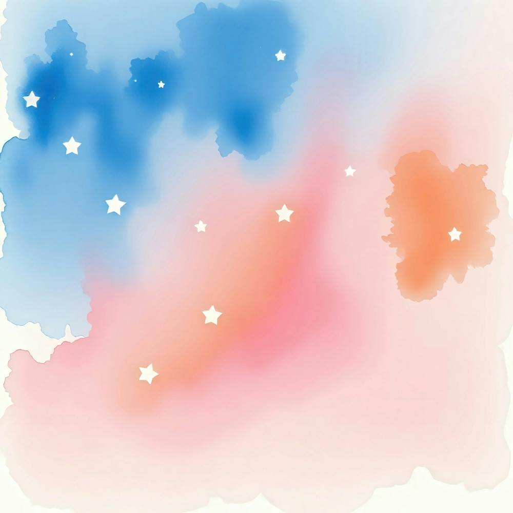 Watercolor Background With Stars