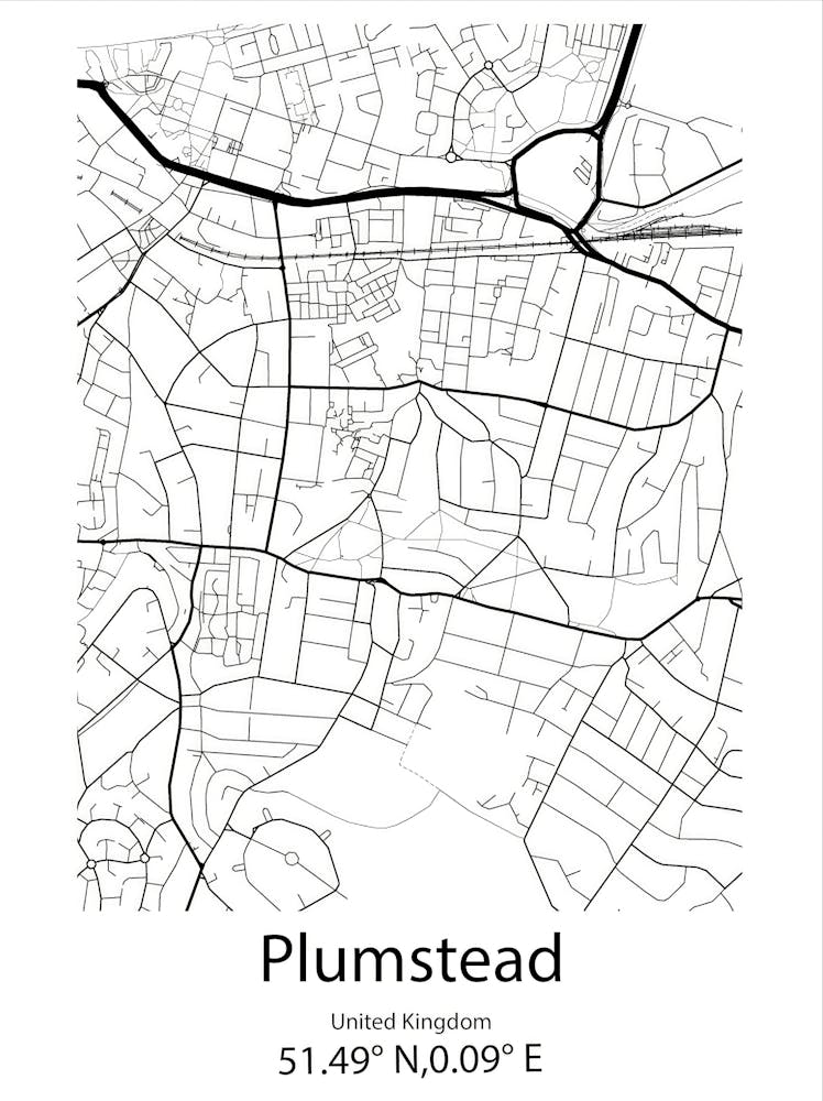 Plumstead,United Kingdom Minimalist Map