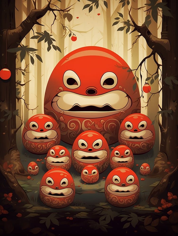 Daruma Dolls Japanese Illustration 9