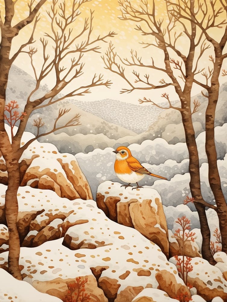 Vogelillustration Einsiedlerdrossel 1