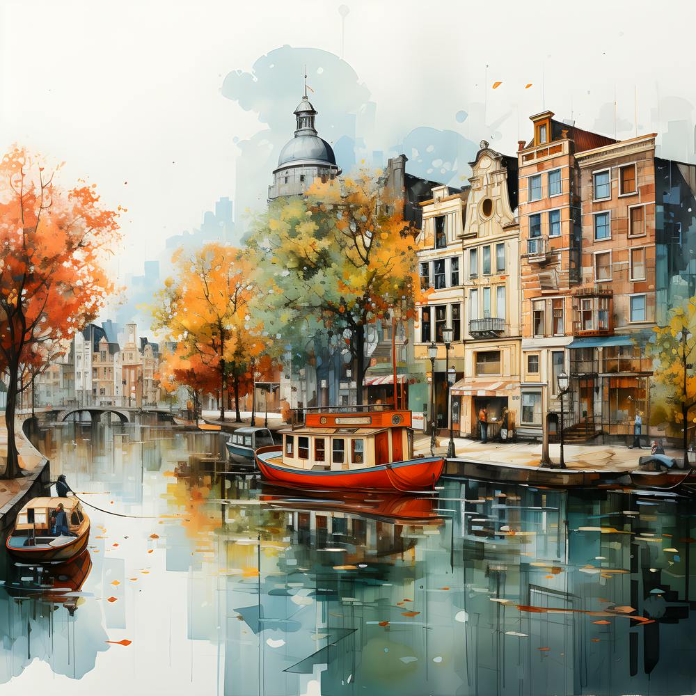 Aqua Dreams Capturing Amsterdam S Canal Charm In Summer Hues