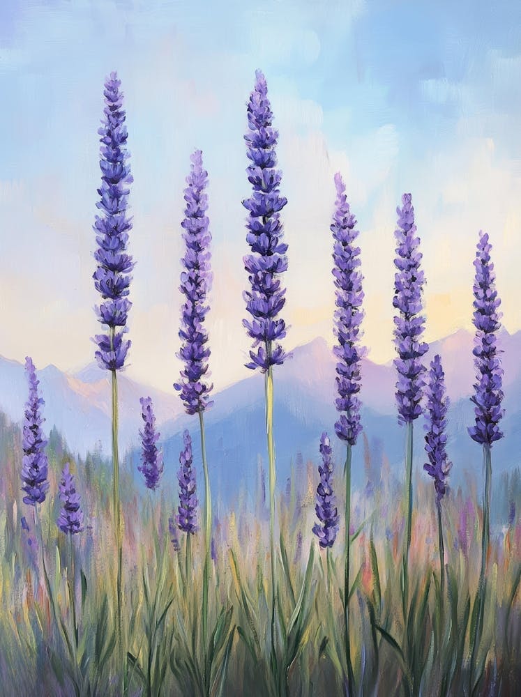Lavender In The Mountains Canvas Art