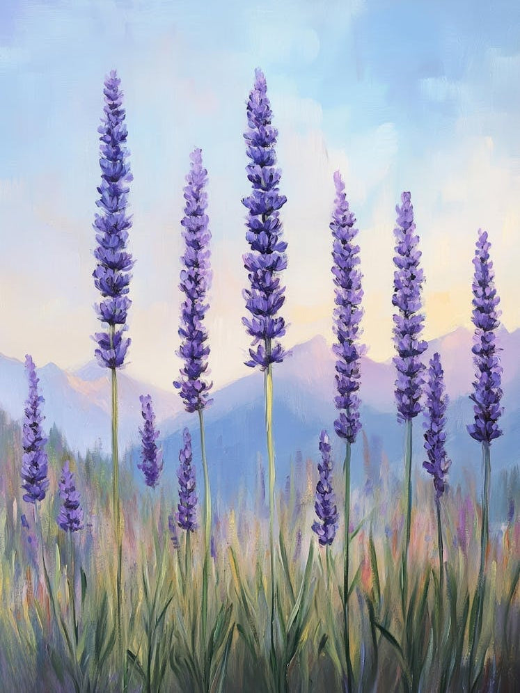 Lavender In The Mountains Canvas Art