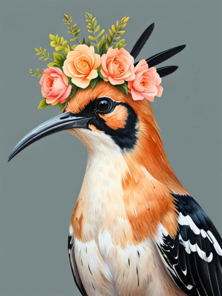 Vogel mit Blumenkrone 16