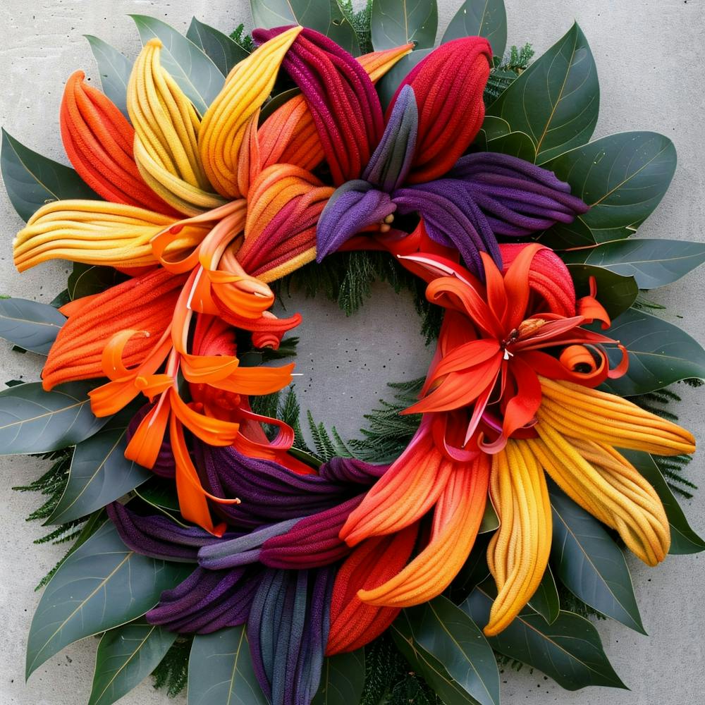 Colorful Lily Wreath