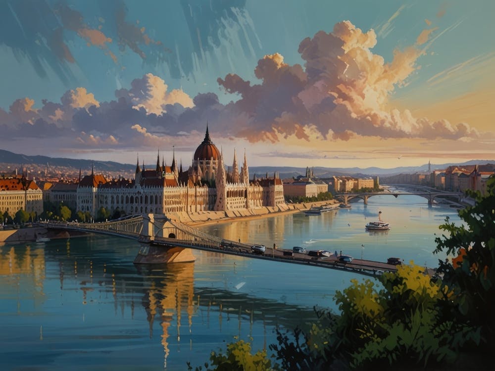 Budapest At Sunset art