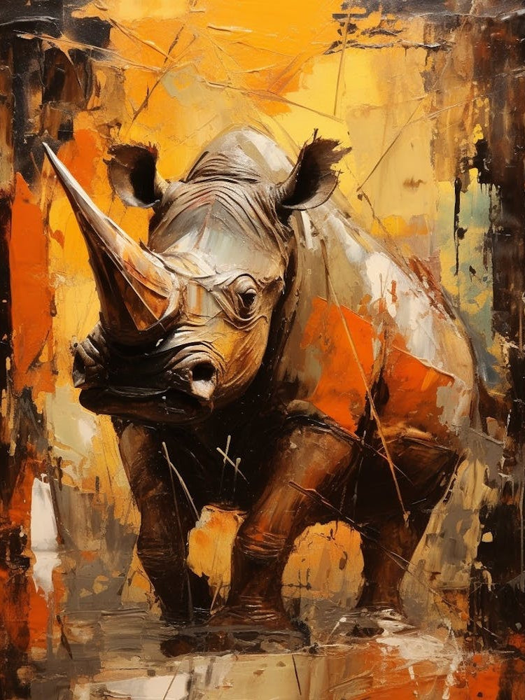 Rhinoceros Abstract Expressionism 4