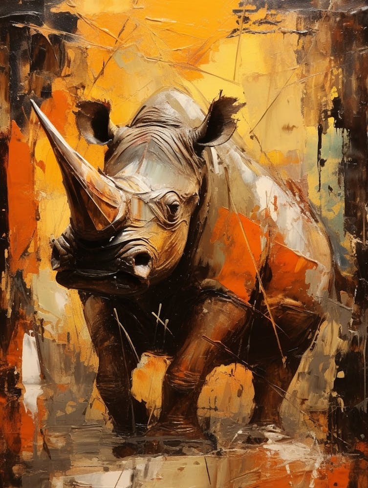 Rhinoceros Abstract Expressionism 4