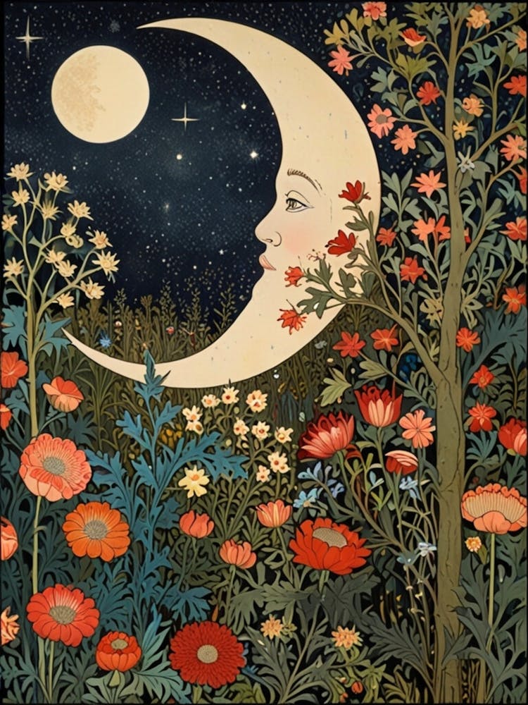 William Morris Moon In The Garden 1