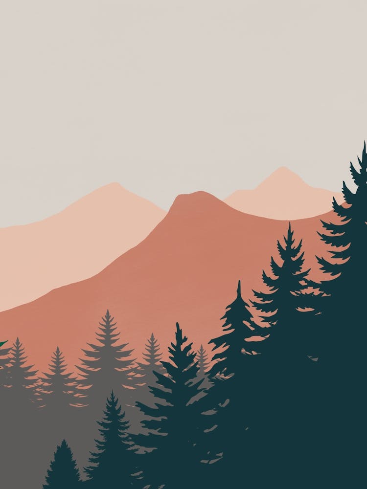 Pine Trees In The Mountains 02