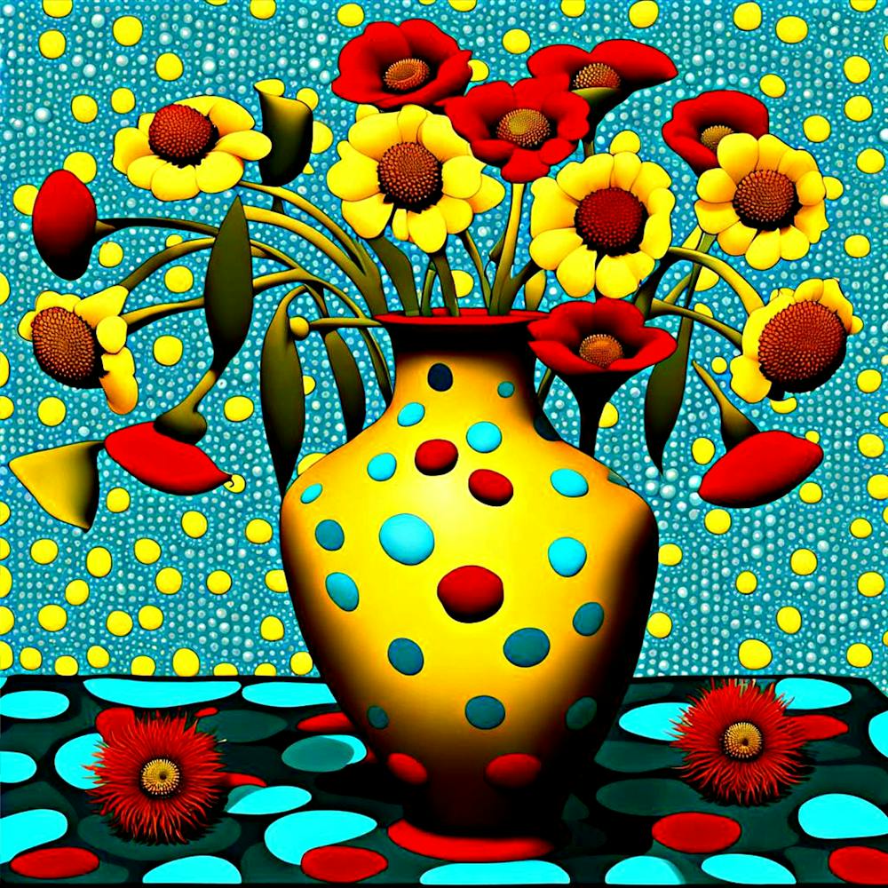 Red And Yellow Vased Flowers 5