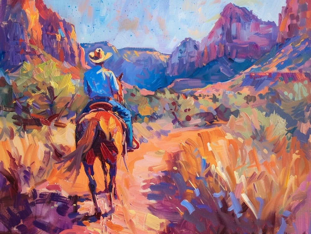 Cowboy Painting Zion National Park Utah 2