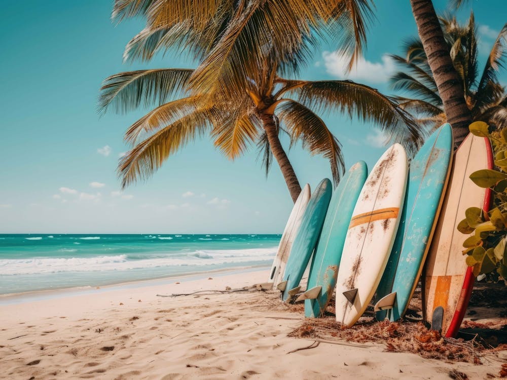 Surfboards On The Beach