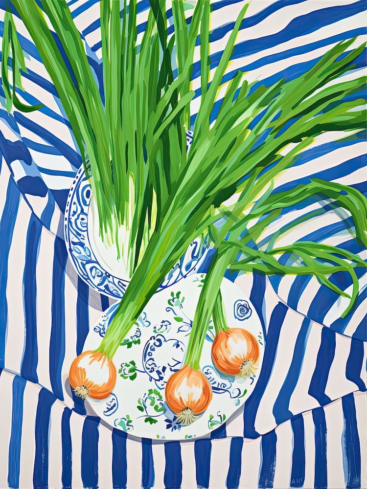 Green Onions Summer Illustration 7