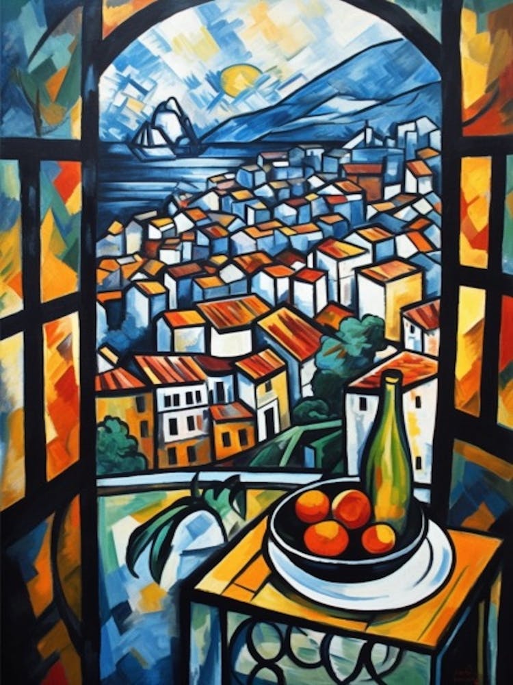 Window View Of Rio De Janeiro Of In The Style Of Cubism 3