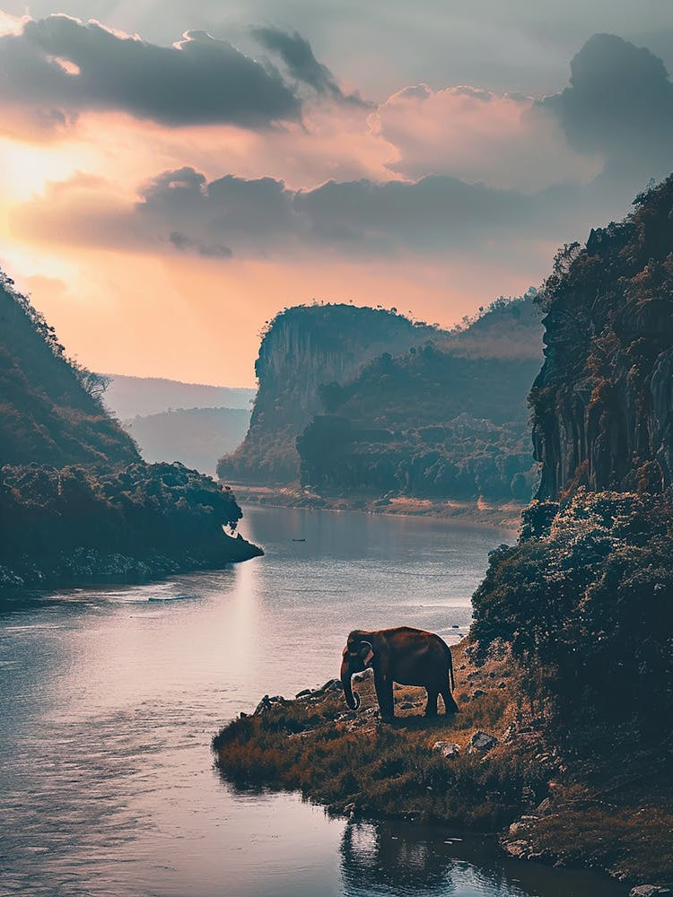 Elephant By The River