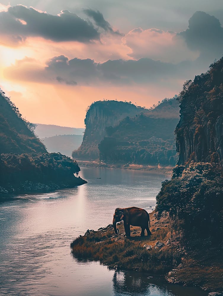 Elephant By The River