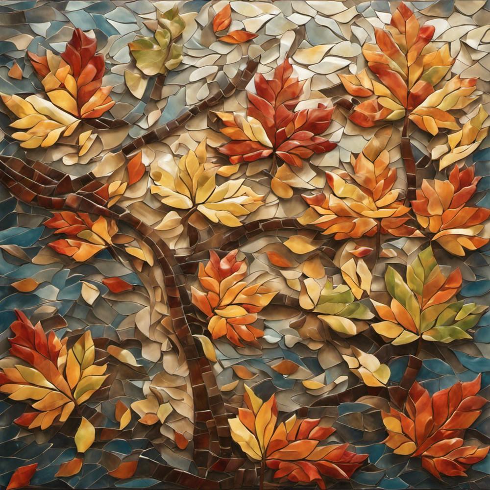 Autumn Leaves Mosaic Wall Art
