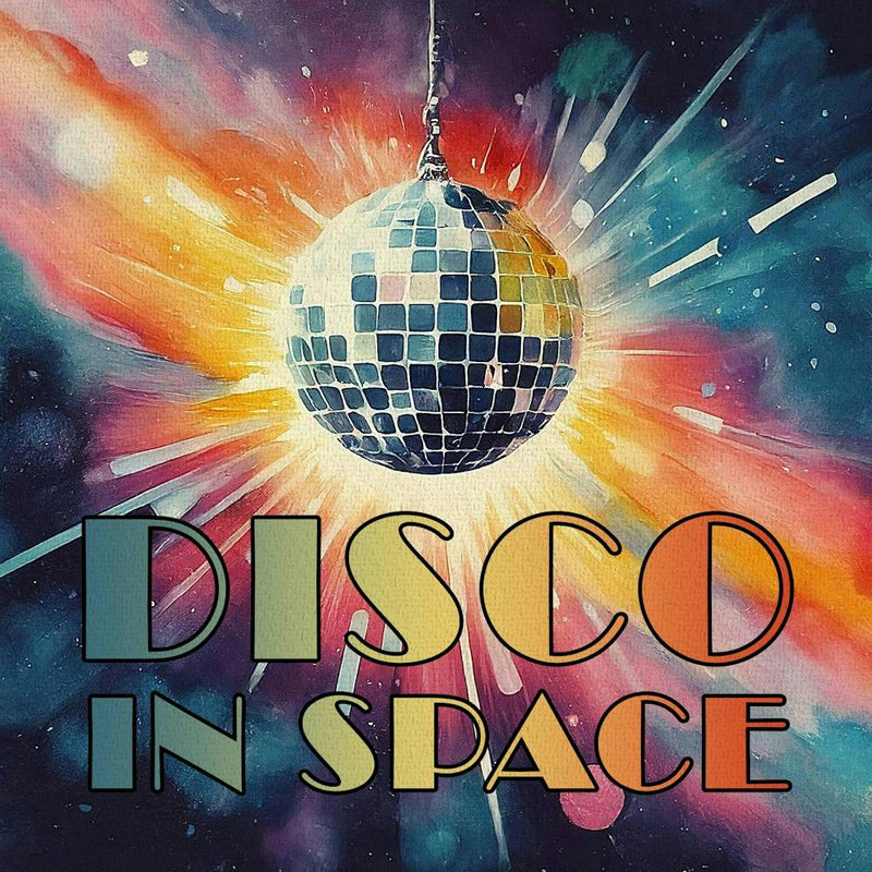 Disco in Space Watercolor Style