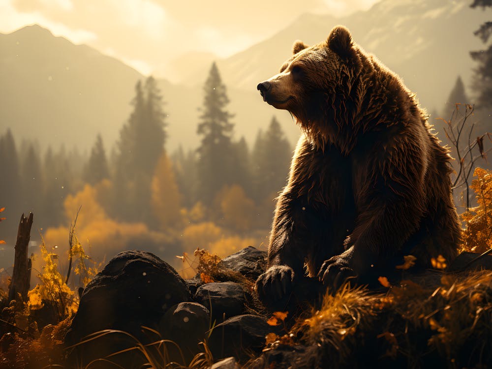 Mountain Majesty: Bear in its Natural Habitat