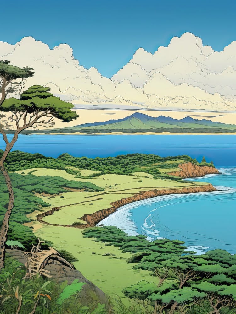 Ishigaki Island In Okinawa, Ukiyo E Drawing 1