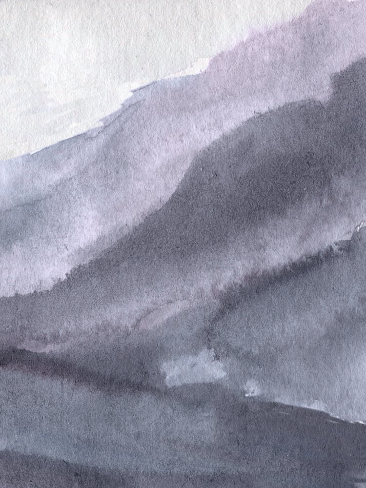 Mountain Landscape Watercolor Painting