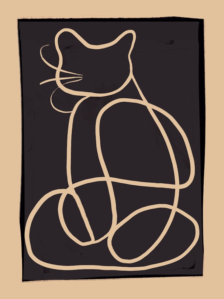 Abstract Line Art Cat